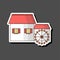 Vector cartoon flat watermill icon isolated on background