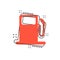 Vector cartoon fuel gas station icon in comic style. Car petrol