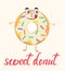 Vector cartoon of funny donut character