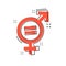 Vector cartoon gender equal icon in comic style. Men and women s