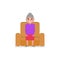 Vector cartoon grandmother sitting in a armchair