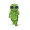 Vector cartoon green alien, extraterrestrial