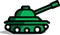 Vector cartoon of green tank
