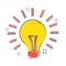 Vector cartoon halogen lightbulb icon in comic style. Light bulb