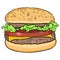 Vector cartoon hamburger