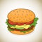 Vector cartoon hamburger icon