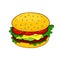 Vector cartoon hamburger icon