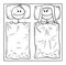 Vector Cartoon of Happy Couple Lying in Bed, Man and Woman Are Satisfied and Smiling