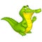 Vector cartoon happy fun crocodile character