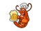 Vector Cartoon Happy Lobster with Beer
