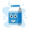Vector cartoon happy milk box character