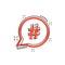 Vector cartoon hashtag icon in comic style. Social media marketing concept illustration pictogram. Hashtag network business