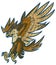 Vector Cartoon Hawk Eagle or Falcon Diving or Swooping