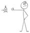 Vector Cartoon of High-principled or Principled Man Rejecting Bottle of Alcohol or Hard Liquor