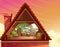 Vector cartoon illustration of attic, mansard