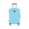 Vector cartoon illustration of blue suitcase isolated on white background.