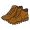 Vector Cartoon Illustration - Brown Extreme Hiking Boots.