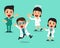 Vector cartoon illustration of character doctors and nurses