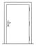 Vector Cartoon Illustration of Closed or Locked Door .