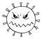 Vector Cartoon Illustration of Coronavirus COVID-19 as Dangerous Monster