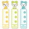 Vector cartoon illustration with cute colorful panda girls and flowers suitable for kid bookmark label design