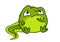 Vector cartoon illustration of cute green baby tadpole frog char