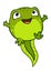 Vector cartoon illustration of cute happy joyful baby tadpole