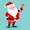 Vector cartoon illustration of friendly smiling standing Santa C