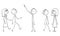 Vector Cartoon Illustration of Group or Crowd of Smiling People Watching Something Above Them With Positive Emotion
