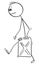 Vector Cartoon Illustration of Man or Businessman Carrying Jerry Can or Jerrican With Petrol or Gas for Out of Fuel Car