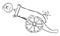 Vector Cartoon Illustration of Man or Businessman Loaded in Big Artillery Gun or Cannon Ready to Fire