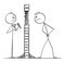 Vector Cartoon Illustration of Man with Hammer and Chisel who Knock a Hole in Wall During Home Repair