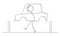 Vector Cartoon Illustration of Man Walking on The Road and Carrying the Car, Concept of Ecology, Environment or Lack of