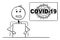 Vector Cartoon Illustration of Newscaster or Newsreader in Television Studio Talking About Coronavirus COVID-19 Disease