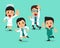 Vector cartoon illustration set of character doctors and nurses