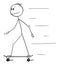 Vector Cartoon Illustration of Skateboarder, Skater, Man or Boy Riding or Skateboarding on Skateboard