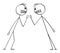 Vector Cartoon Illustration of Two Angry Men or Businessmen in Fight Arguing or Argument