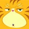 Vector cartoon image of funny orange cat face. Vector cat head avatar.