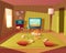 Vector cartoon interior of playroom for children