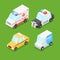 Vector Cartoon Isometric Cars