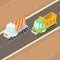 Vector Cartoon Isometric Trucks