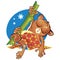 vector cartoon Little animal asleep