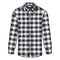 Vector Cartoon Long Sleeve Black and White Checkered Casual Men Shirt