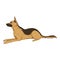 Vector Cartoon Lying German Shepherd Dog