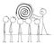 Vector Cartoon of Man or Business Leader Hypnotize Group of People or Workers by Hypnosis Spiral