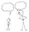 Vector Cartoon of Man or Father or Parent and Boy or Son Arguing or Fighting
