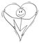 Vector Cartoon of Man in Love Inside of Big Heart