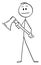 Vector Cartoon of Man or Lumberjack Holding Ax or Axe