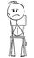 Vector Cartoon of Man of Sad or Depressed Man Sitting on Chair and Thinking