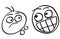 Vector Cartoon of Man Unpleasantly Surprised by Other Man with C